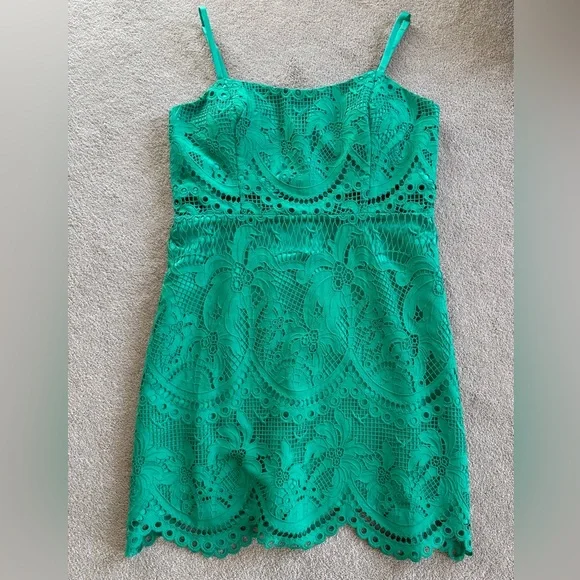 Lilly Pulitzer Brazilian Green Risette Lace Dress - Picture 4 of 15